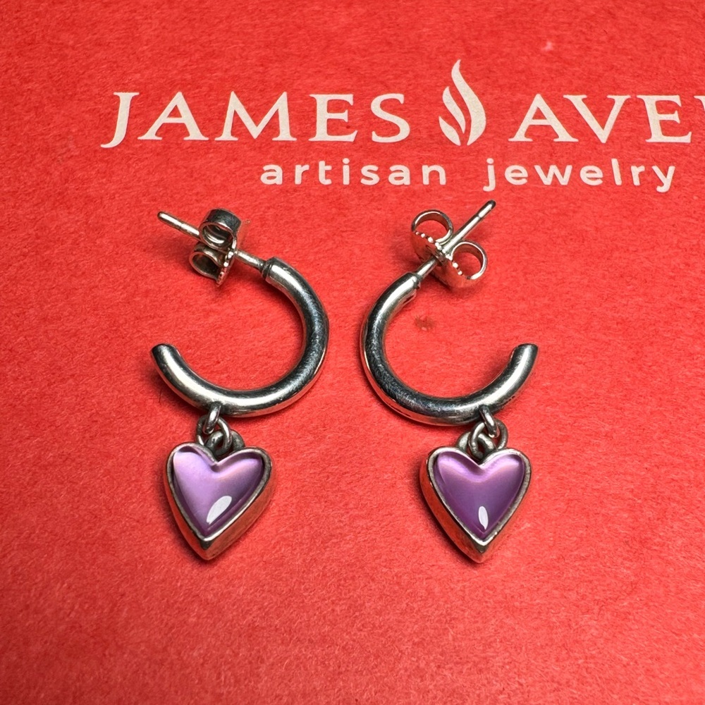 Sweetheart Gemstone Hoop Dangle Earrings